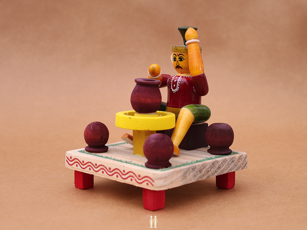 Wooden Handicraft Pot Maker For Decor