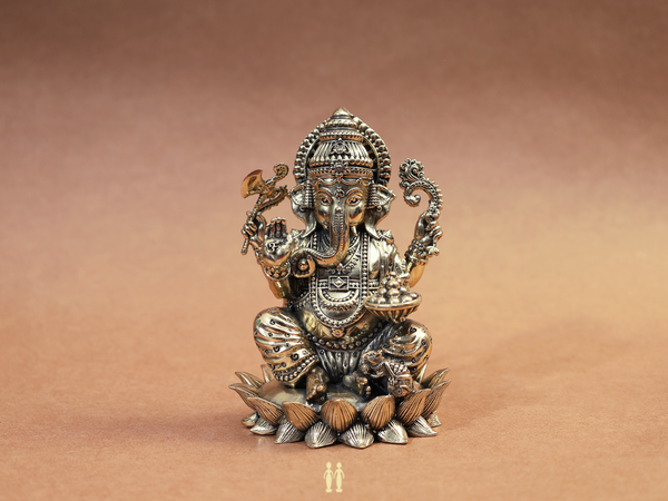 Brass Ganesha Idol For Pooja Set
