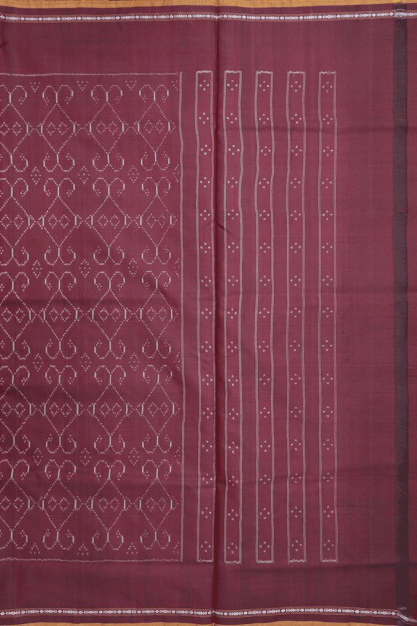 Allover Printed Design Maroon Pochampally Silk Saree