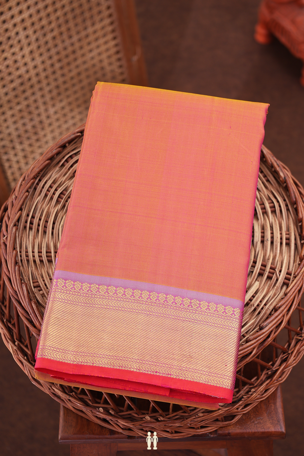 Kanchipuram Silk Saree In Dual Tone With Zari Border
