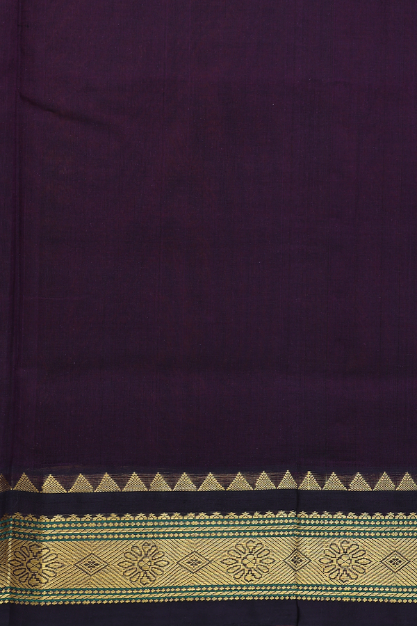 Traditional Silk Cotton Saree In Orange With Zari Border