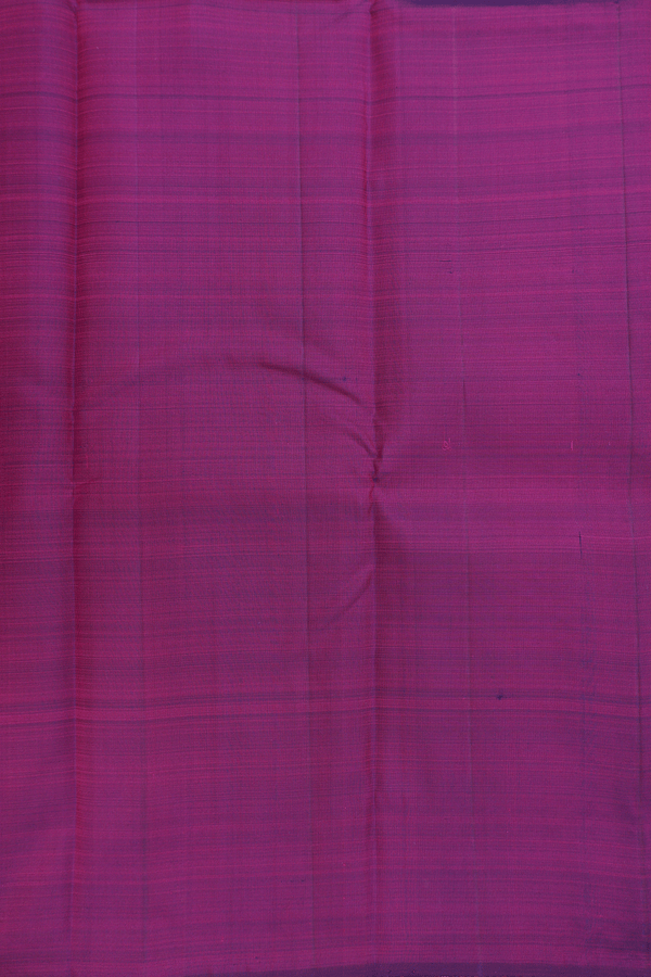 Kanchipuram Silk Saree In Plum Purple With Stripes Design