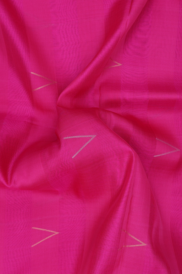 Soft Silk Organza Saree In Magenta With Zari Buttas