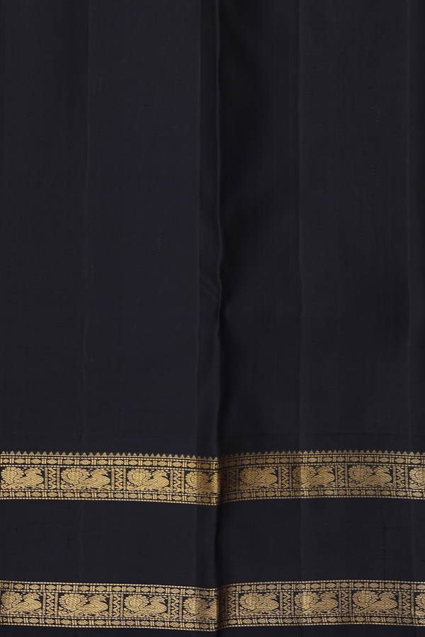 Kanchipuram Silk Saree In Bright Orange With Stripes Design