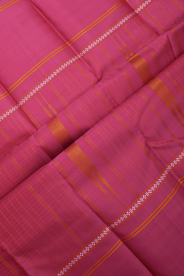 Kanchipuram Silk Saree In Black And Grey With Stripes Design