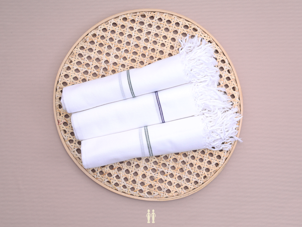 White Set Of 3 Cotton Towel