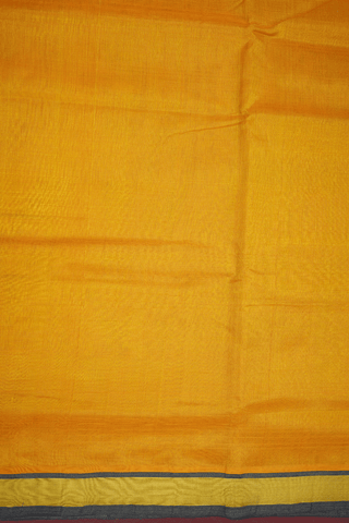 Zari Border Saffron Yellow Traditional Silk Cotton Saree