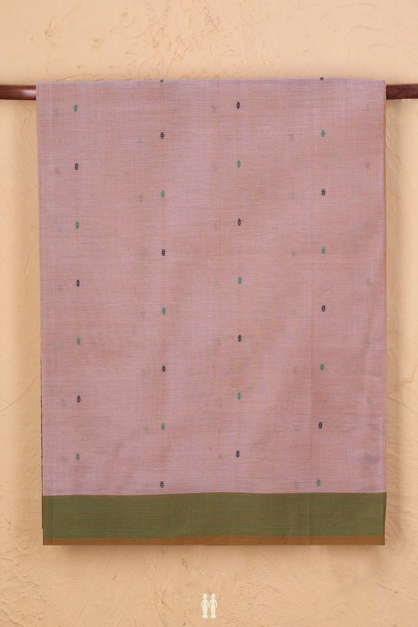Coimbatore Cotton Saree In Rose Brown With Threadwork Buttis