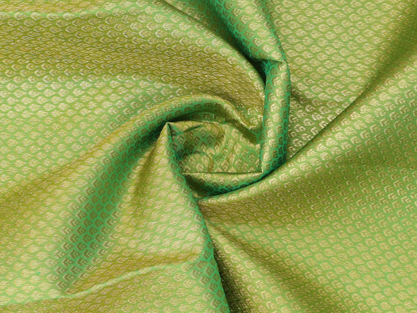 Brocade Design Green Kanchipuram Silk Half Saree Material