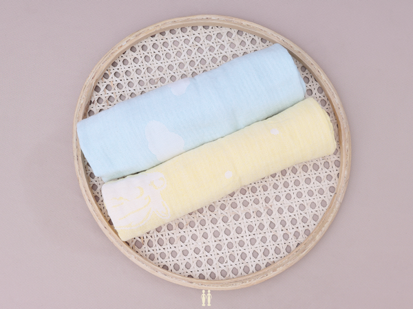 Blue And Yellow Set Of 2 Linen Cotton Towels