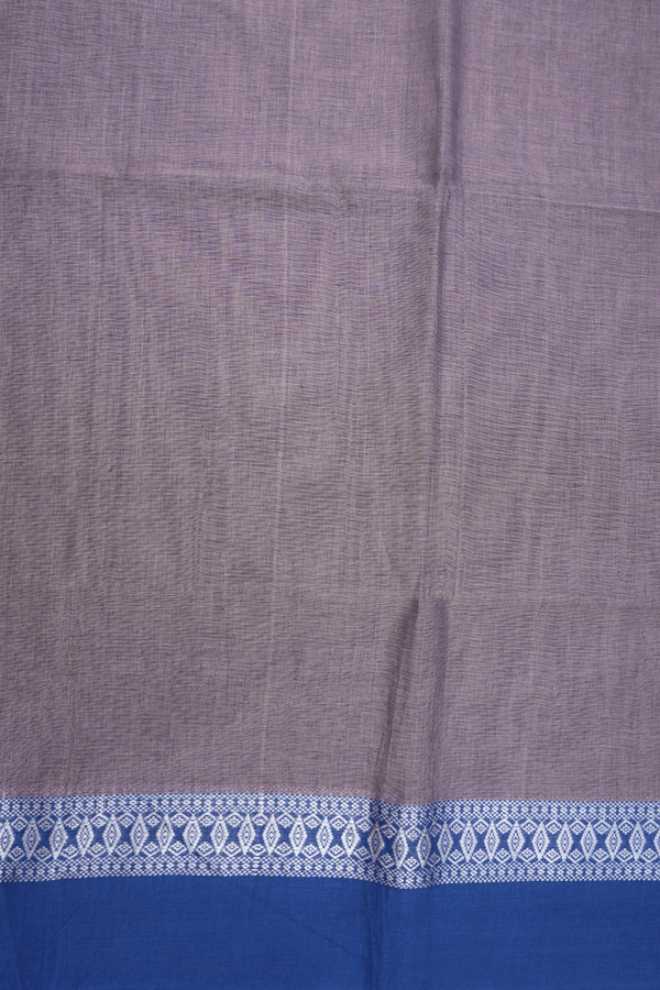 Threadwork Border Plain Dusty Purple Bengal Cotton Saree