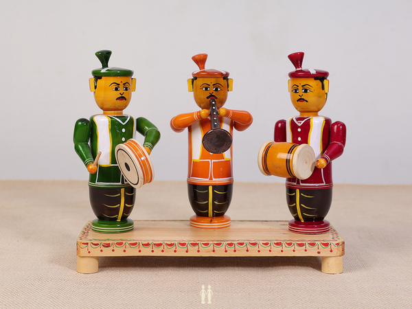 Wooden Handicraft Musician Set For Decor