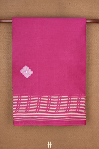 Patch Work Design Mulberry Pink Ahmedabad Cotton Saree