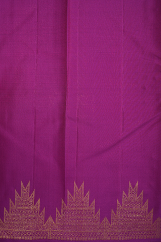 Floral Zari Buttas Purple Rose Kanchipuram Silk Saree