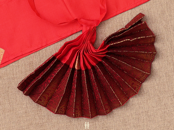 Zari Border Chilli Red Silk Cotton Amman Pavadai Set