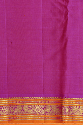 Peacock Paisley Zari Buttis Dual Tone Kanchipuram Silk Saree