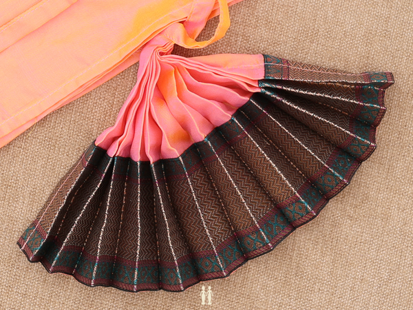 Zari Border Dual Tone Silk Cotton Amman Pavadai Set