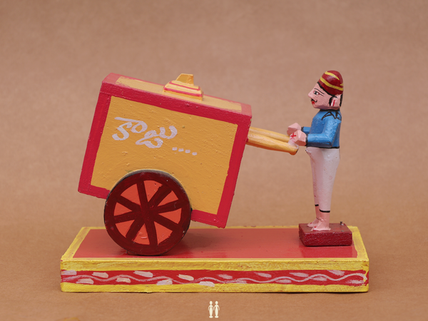 Wooden Handicraft Icecream Seller For Showpiece