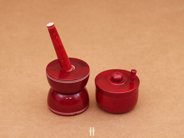 Wooden Handicraft Lacquered Mortar And Peslte Set