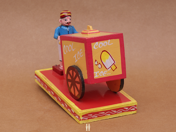 Wooden Handicraft Icecream Seller For Showpiece