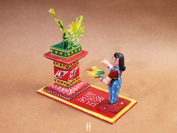 Wooden Handicraft Tulasi Madam Set