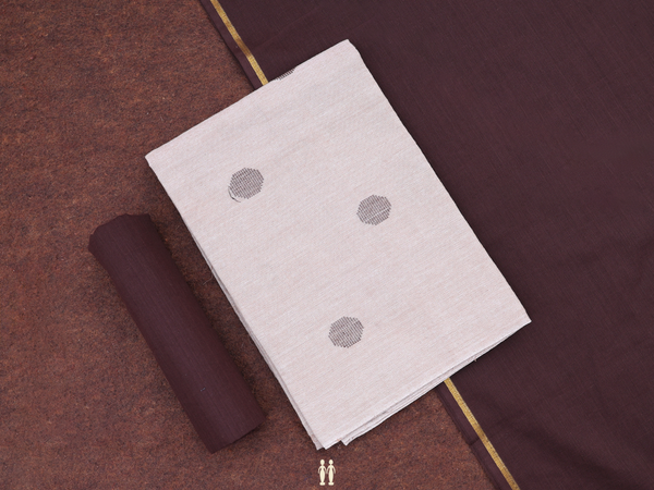 Threadwork Buttas Cream Cotton Salwar Material