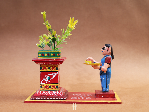 Wooden Handicraft Tulasi Madam Set
