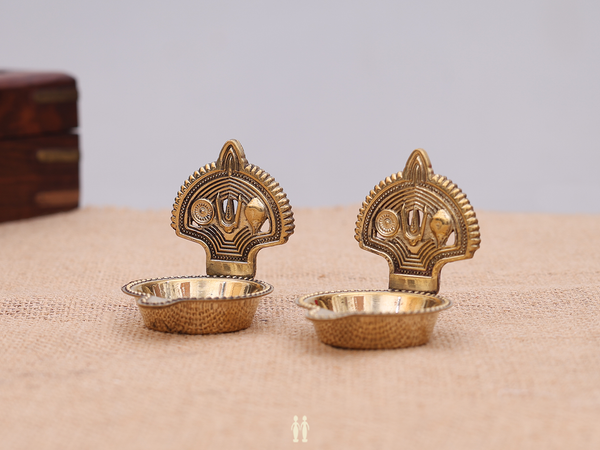Brass Sangu, Chakram And Namam Villakkau For Pooja Set