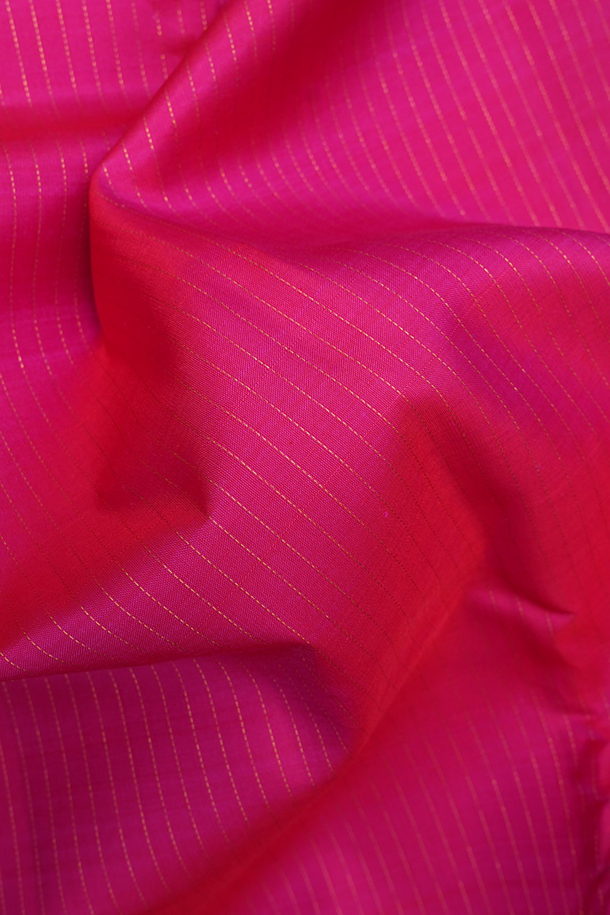 Stripes Design Rani Pink Kanchipuram Silk Saree