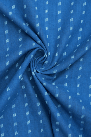 Chinese Collar Threadwork Buttis Capri Blue Cotton Long Kurta