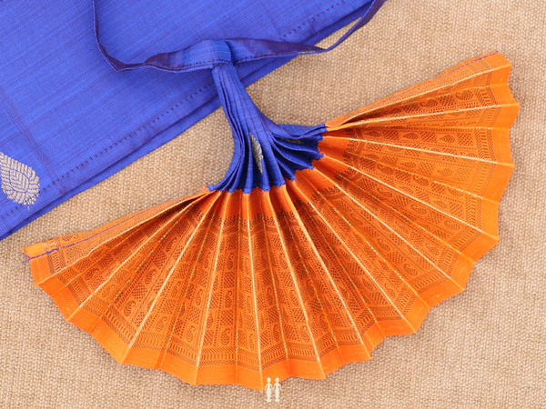 Zari Border Royal Blue Silk Cotton Amman Pavadai Set