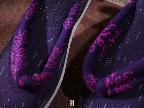 Allover Design Purple Cotton Slippers