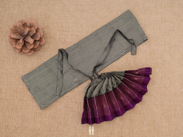 Zari Border Brown Silk Cotton Amman Pavadai Set