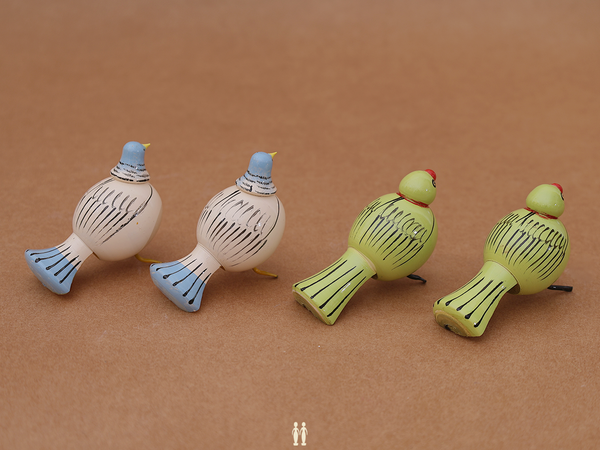 Set Of 4 Wooden Multicolor Birds For Showpiece