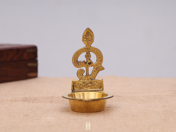 Set Of 2 Brass Om Murugar Vilakku For Pooja Set