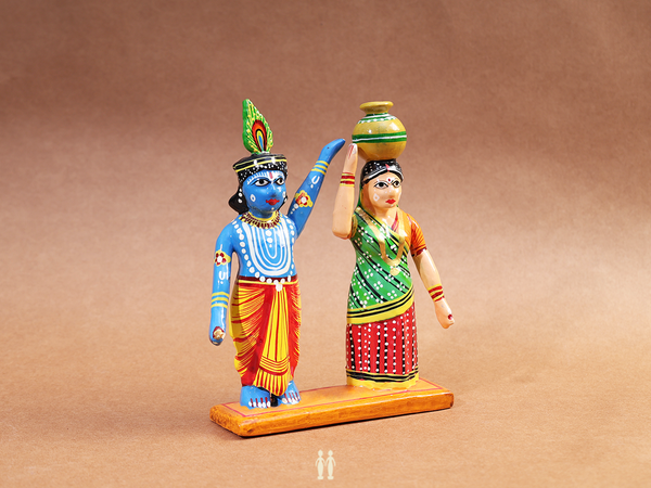 Wooden Handicraft Radha Krishna For Golu Set