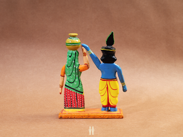 Wooden Handicraft Radha Krishna For Golu Set