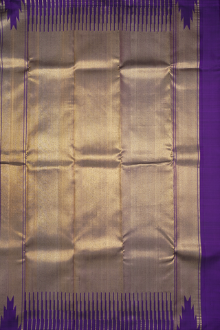 Gold Tissue Zari Border Purple Kanchipuram Silk Saree