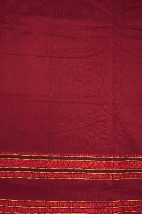 Checks With Buttas Emerald Green Poly Cotton Saree