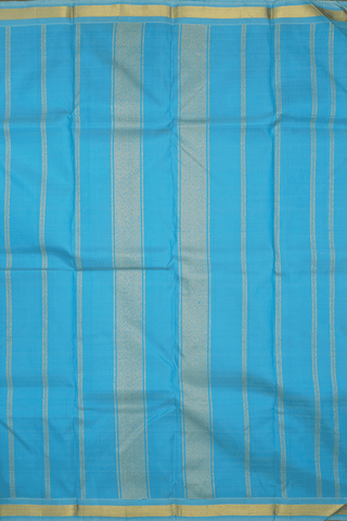 Arrow Zari Border Plain Sky Blue Kanchipuram Silk Saree