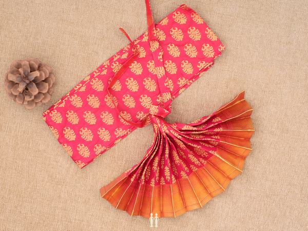 Zari Border Red Silk Cotton Amman Pavadai Set