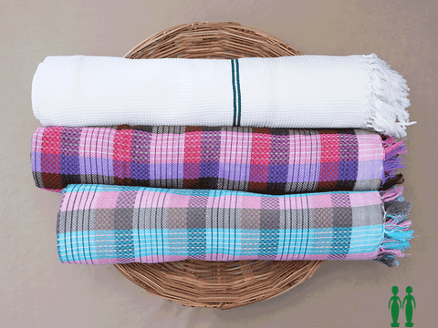Set Of 3 Multicolor Cotton Towels