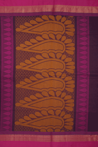 Threadwork Motifs Berry Purple Coimbatore Cotton Saree