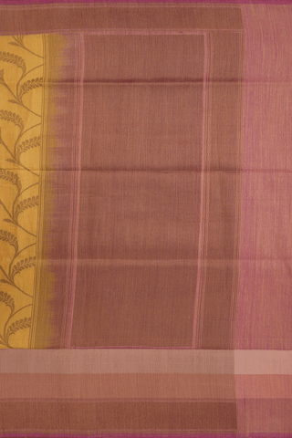 Floral Jaal Design Mellow Yellow Tussar Banarasi Silk Saree