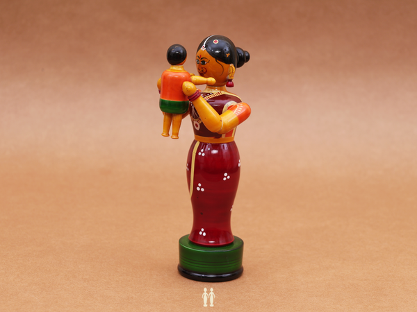 Wooden Handicraft Mother With Child For Showpiece