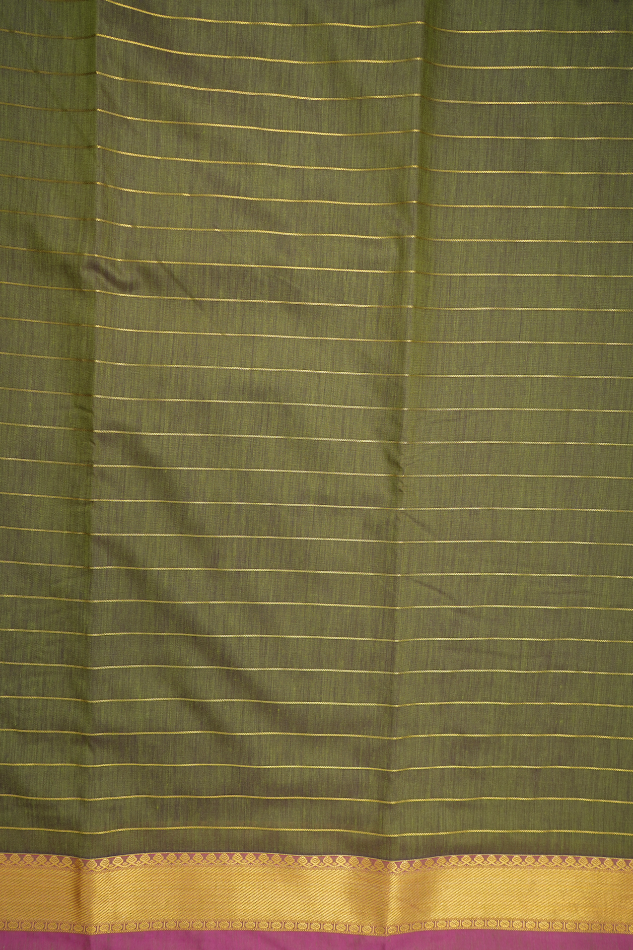Zari Stripes Design Dusty Moss Green Apoorva Cotton Saree