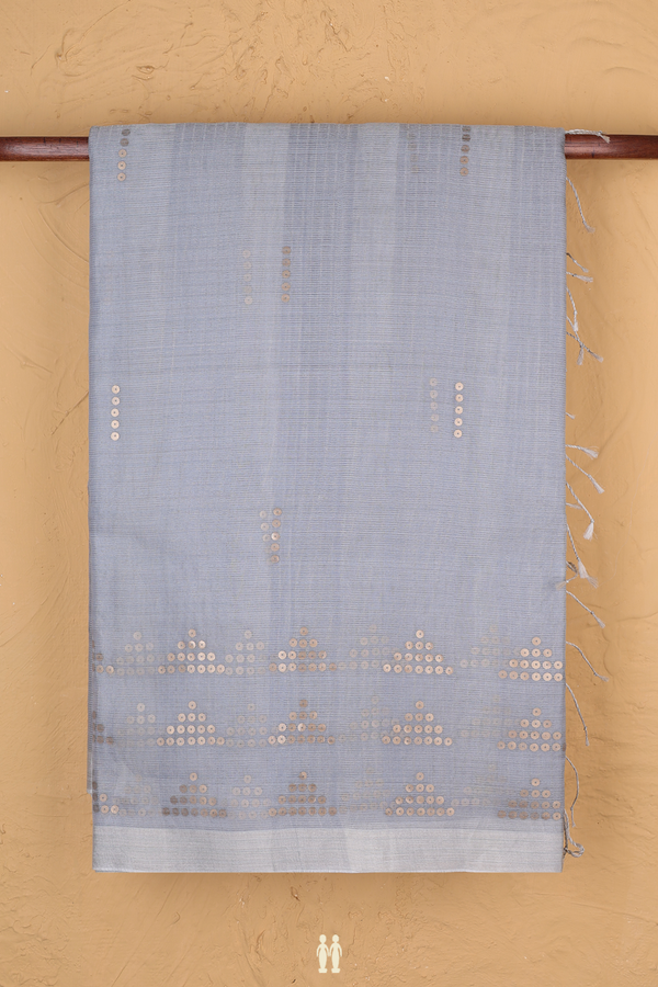 Bailu Silk Saree In Blue With Chamki Work