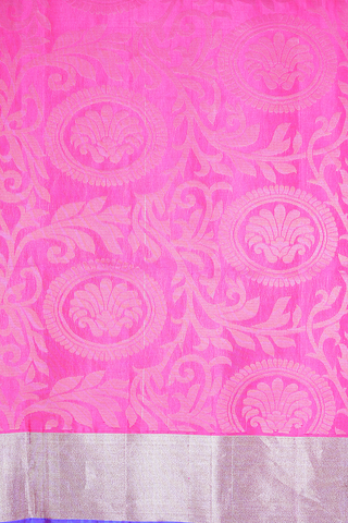Floral Zari Design Magenta Soft Silk Saree