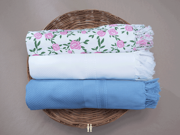 Set Of 3 Multicolor Cotton Towels