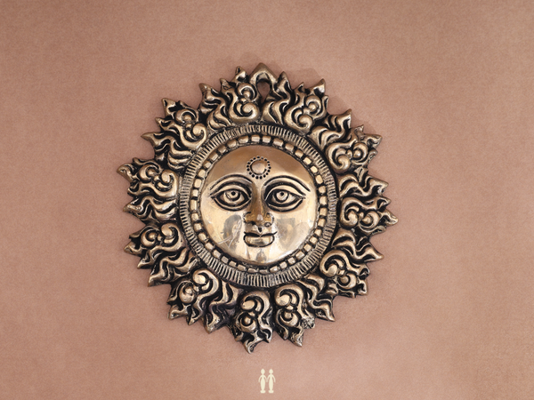 Brass Sun Face For Wall Hanging